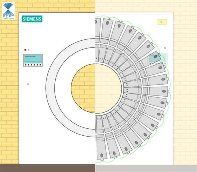 Cutaway illustration of HR++ detector geometry