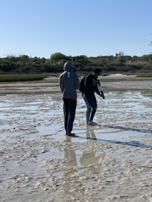 Deena's students in field