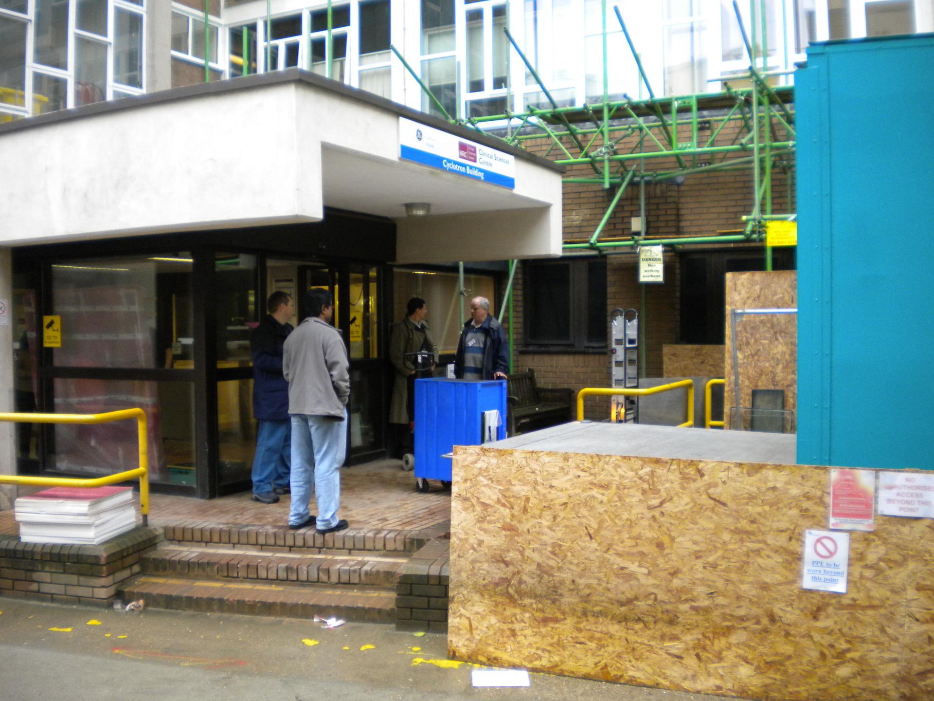 HR++ being loaded into a container at Hammersmith Hospital