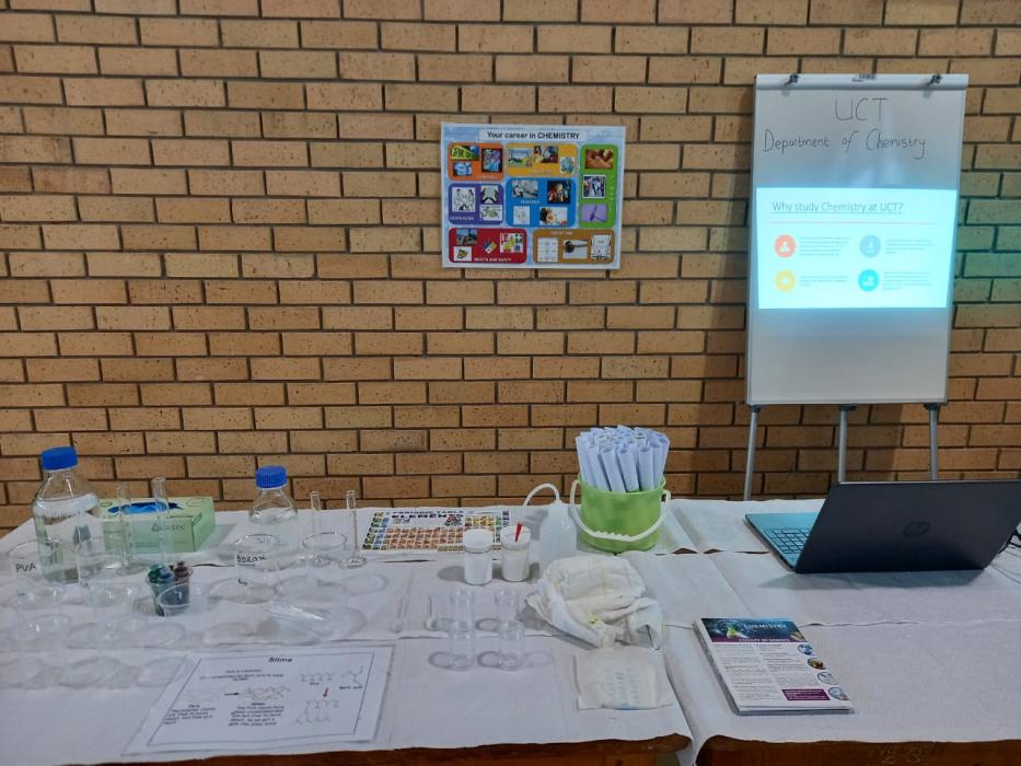 Exhibition Table set-up with PowerPoint Presentation