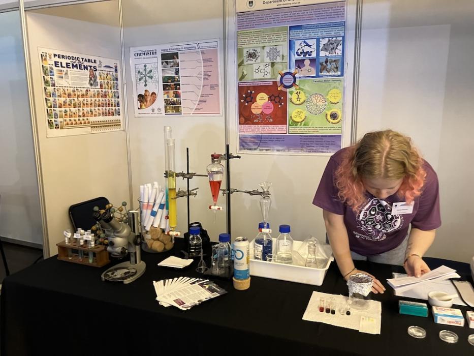 Chemistry exhibition table at UCT Open Day