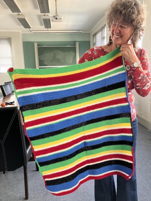 Woman holding a lovely blanket