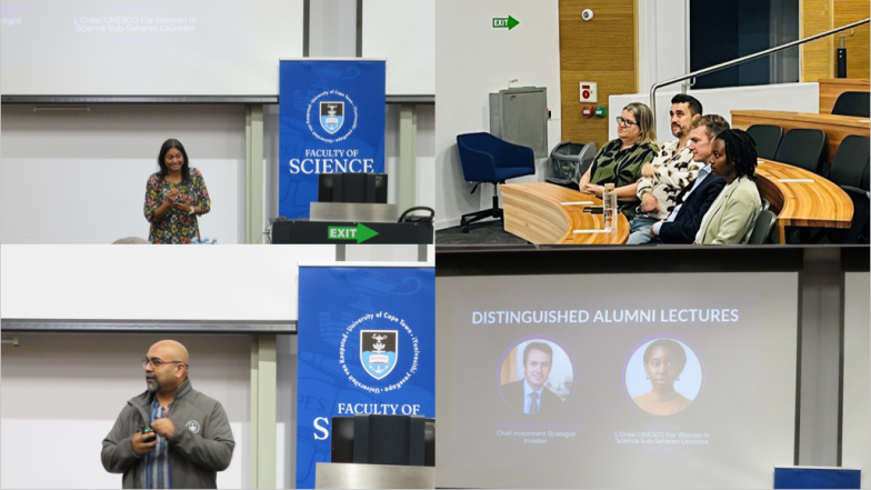 Dean of Science, Professor Hussein Suleman and Professor Sheetal Silal presenting