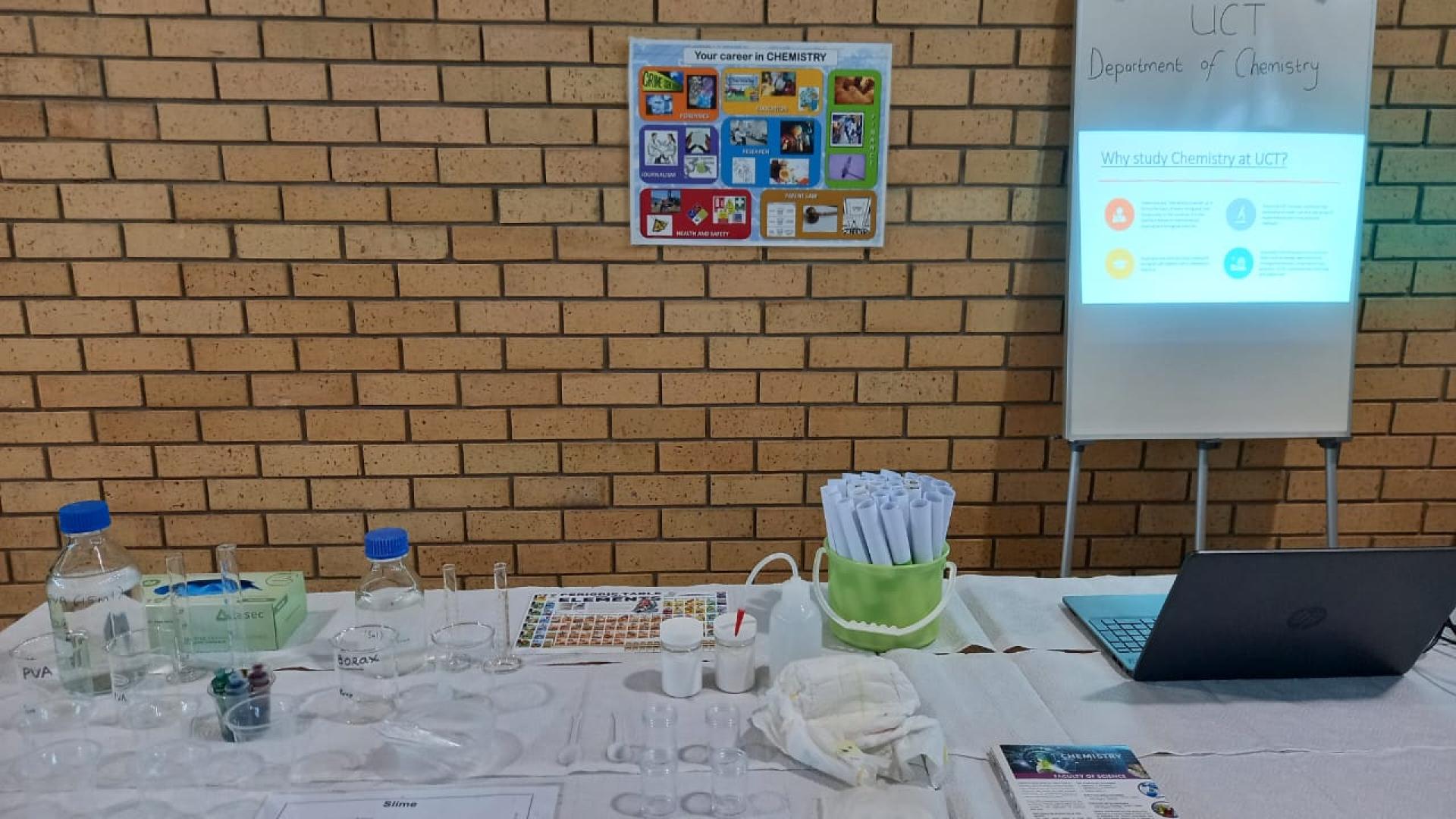 Exhibition Table set-up with PowerPoint Presentation