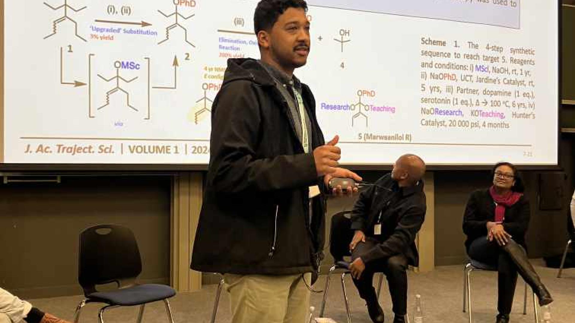 Dr Marwaan Rylands – UCT Lecturer    A very creative presentation showcasing his passion for the organic synthesis discipline and highlighting the importance of mentorship 