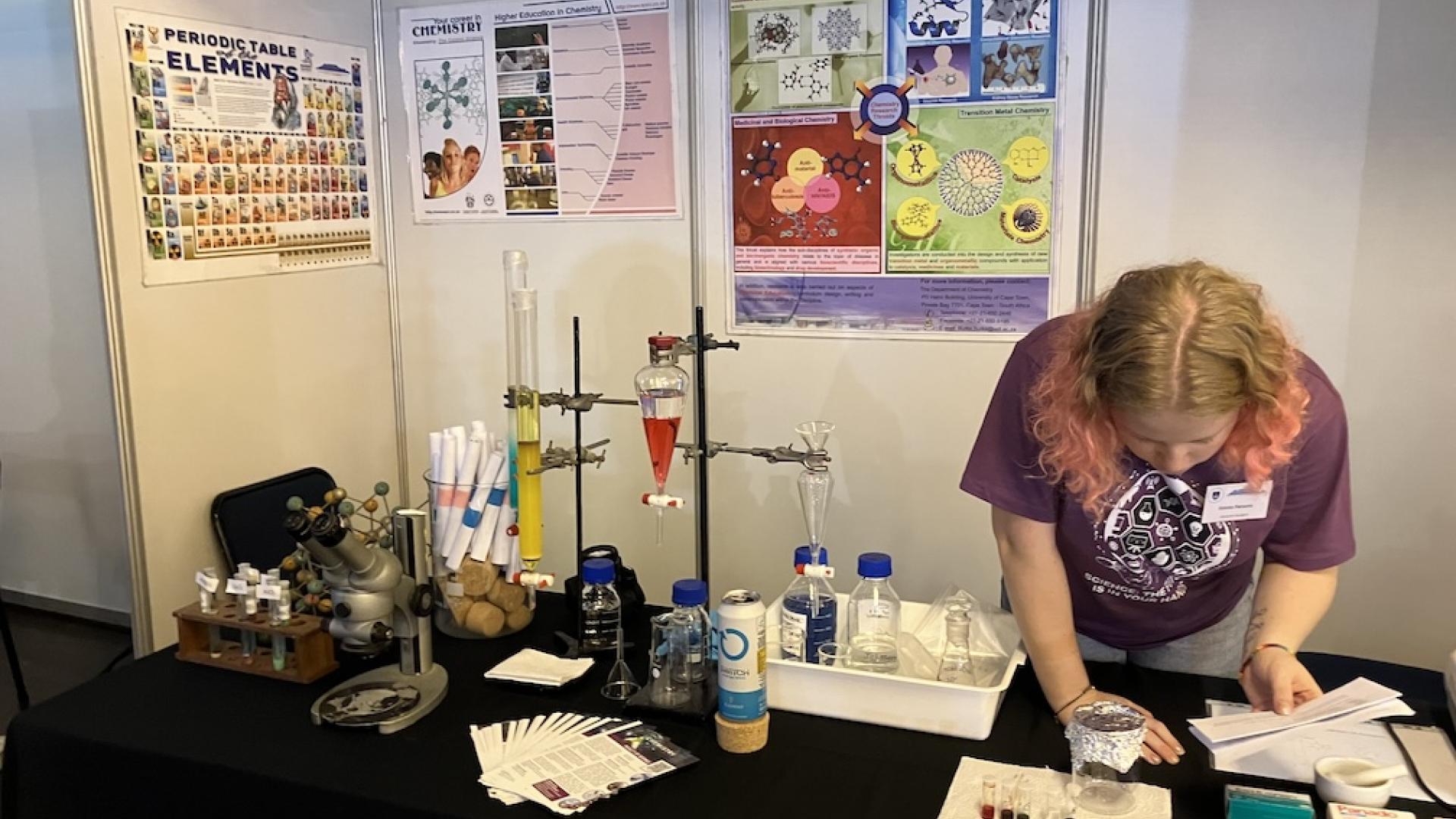 Chemistry exhibition table at UCT Open Day