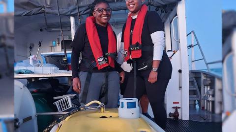 Two PhD students on cruise