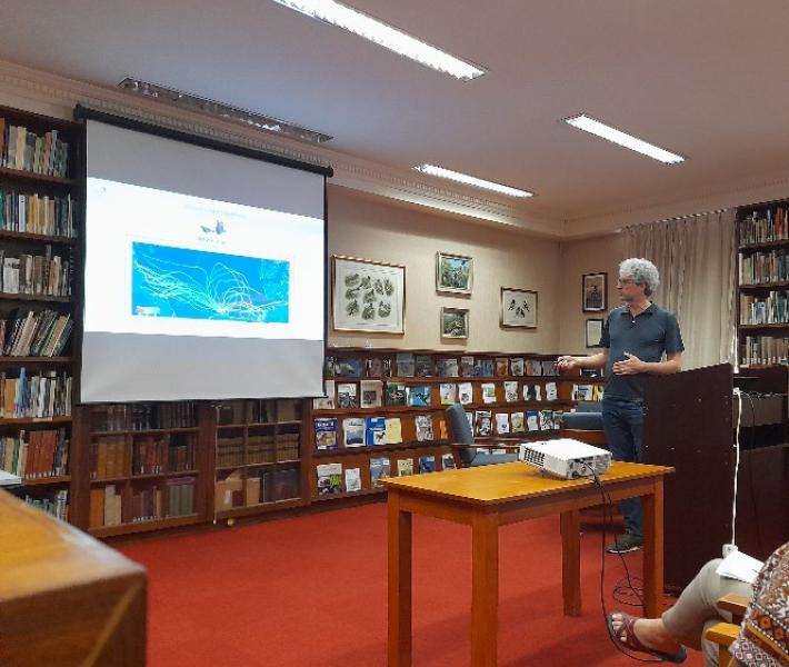 Bart Kempenaers presenting in the Niven Library