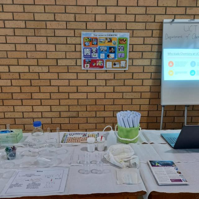Exhibition Table set-up with PowerPoint Presentation