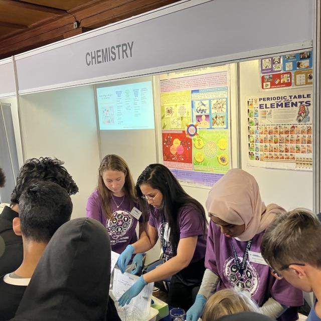 Learners enjoying the chemistry experiments at UCT Open Day