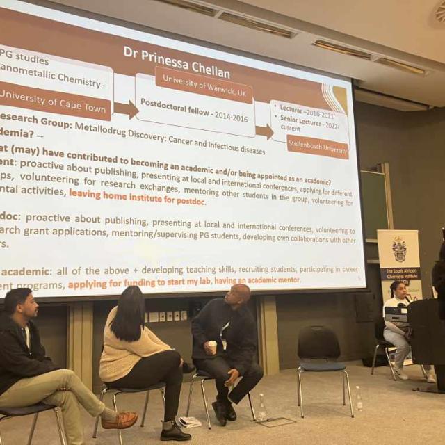 Dr Prinessa Chellan – SU Lecturer    Dr Chellan’s presentation lists factors that have contributed to her becoming an academic and emphasizes on the importance of seizing each and every opportunity that comes your way 