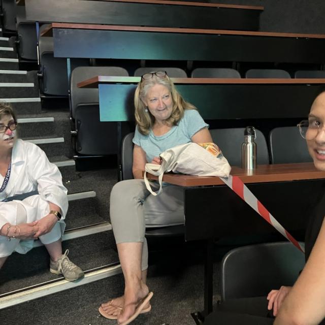 Dr Murray giving advice and input at rehearsals
