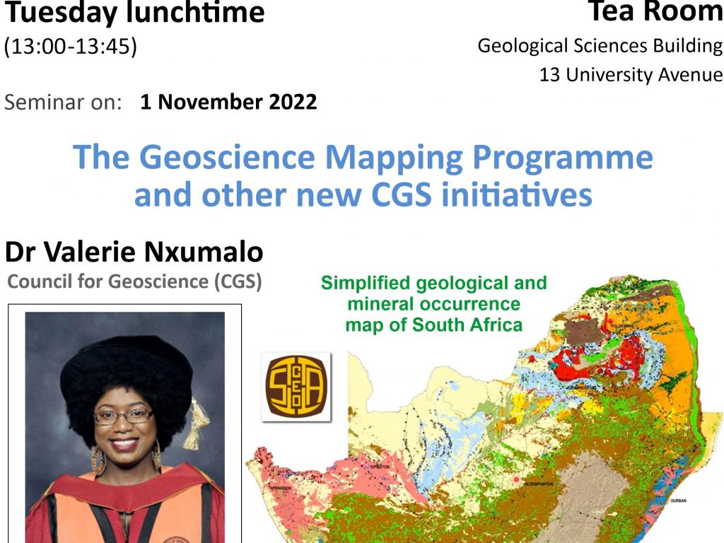seminar by Dr Valerie Nxumalo (CGS) Geological Sciences