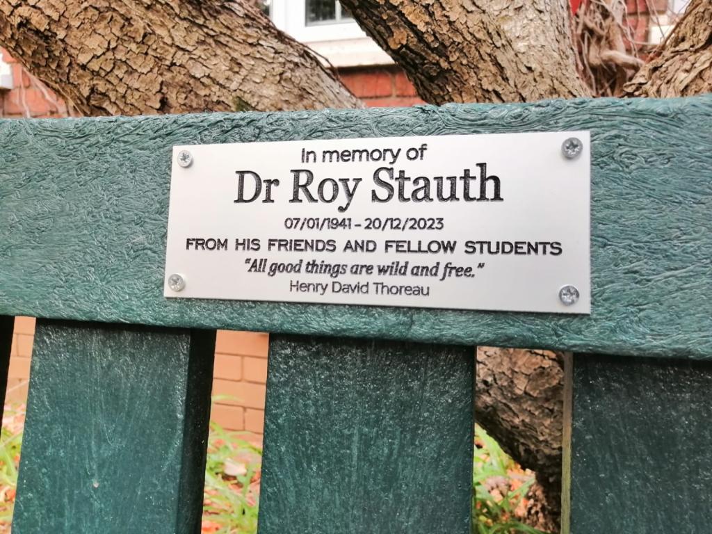 Dr Roy Stauth memory bench