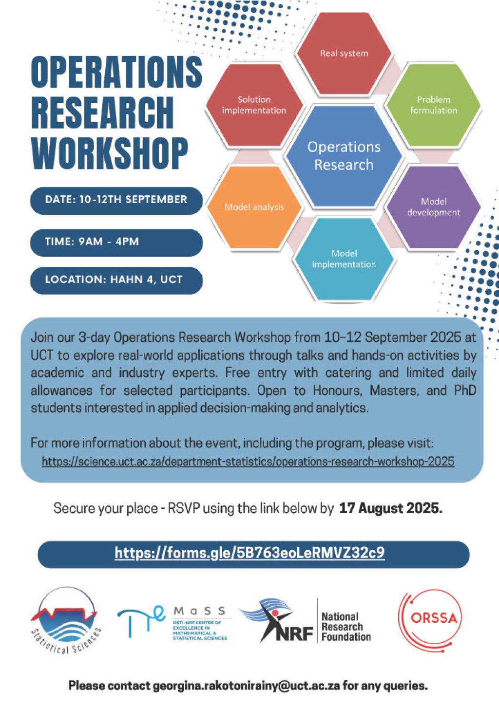 OR Workshop 2025 flyer